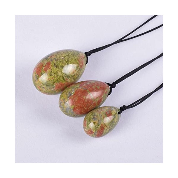 Jade Yoni Oeuf Naturel Unakite Oeuf Ensemble Perceuse Cristal Quartz Pierre Boule Minérale Kegel Exercice