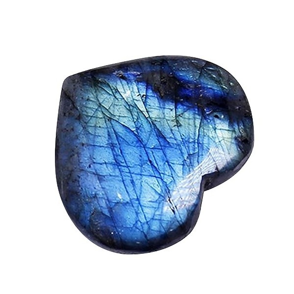 PW TOOLS cœur en Labradorite,Palmier en Forme Coeur en Cristal Labradorite | Collection minérale Reiki Pocket Crystal Tumble,