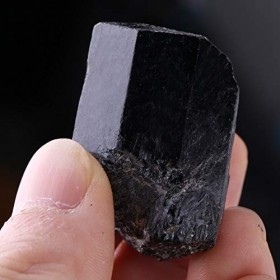 Jeanoko Pierre de Tourmaline Noire Naturelle, Pierre de guérison de décoration de Plante hydroponique de Roche Brute placez-l