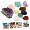 Lurrose 10 Pièces Cristal Ensemble Cadeau Ensemble Kit Yoga Ensembles Décor Spirituel Chakra Cristal Ensemble Cristaux Et Pie