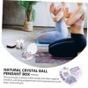 Lurrose 1 Boîte Yoga Pierre Perle Cristaux Cristal Minerai Brut Collier Ensemble Yoga Ensembles Boîte Ensemble Méditation Pie