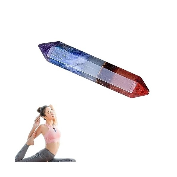 Rianpesn Cristal,Cristal Quartz 7 Couleurs Relaxant | Pierre Points Cristal décorative pour Femmes Yoga, méditation, Reiki et