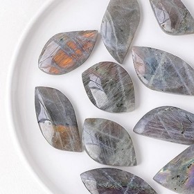 KEFFOR Cristal pour lartisanat,Cristaux Cristal Labradorite - Cristaux Massage Poche polis, Pierre souci, Artisanat Naturel 