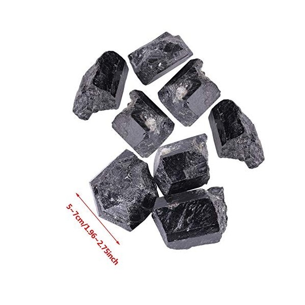 Sluffs Tourmaline Noire Cristal Quartz Naturel Tourmaline, 1 Pcs Cristal De Quartz Noir Naturel Tourmaline Roche Brute Minéra