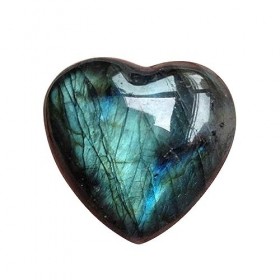 vreplrse Pierre de palmier labradorite - Capturer la magie de la pierre de lune naturelle Pierre de lune en forme de coeur Pi