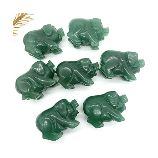 bilan énergétique Naturel Vert Aventurine Cochon à la main Quartz à quartz Sculpté Animaux Poli Guérison Décoraction Decor de