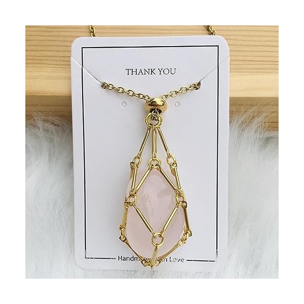 Collier De Support De Pierre De Cristal, Cage De Collier De Support De Cristal, Pochette De Collier De Pendentif De Pierre De