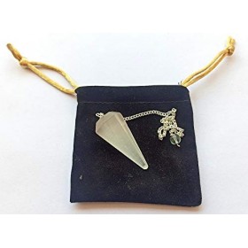 BAYDE Magnifique Pendule en Pierres précieuses à facettes en sélénite avec Pochette YICHENGYIN