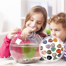 Pierres en Cristal en Forme de cœur, 0,78 x 0,78 Pouce Inquiétude Pierres en Vrac, 50pcs Palm Pocket Crystal Chakra Stone san