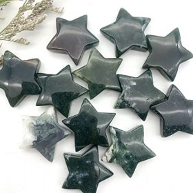 NGOCVN bilan énergétique Cristaux dagate de Mousse Naturelle en Forme détoile en Forme de Cristaux de guérison Doux Poli Ca