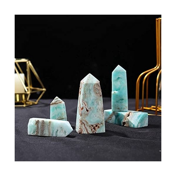 Hatem 5X Point DHémimorphite Naturel Mini en Cristal Calcite des Caraïbes Colonne Tétraédrique Décoration énergétique 30-50G