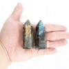 Baguettes en Cristal de Labradorite-2 pièces 6-7 cm Baguettes en Labradorite, Tour de Quartz Labradorite, Cristal et Pierres 