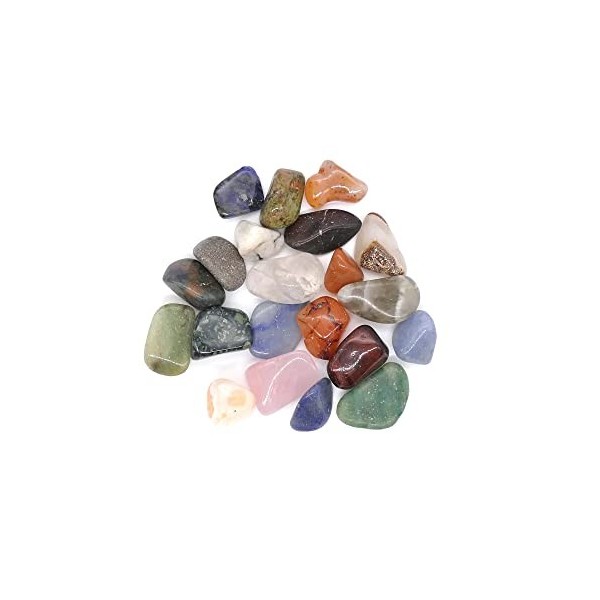 Pierres précieuses polies, Reiki de poche, Chakra, roches minérales, paquet de 100g 18 à 21 pierres Taille : Mélange moyen 