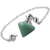 mookaitedecor Aventurine Verte Divinatoire Pendule Radiesthésie Pierre Naturelle Cristal Cône Pointe Collier Pendentif pour D