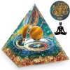 HuiJuKeJi Pyramide dOrgonit Sagittaire Cadeaux de Constellation - 12 signe du zodiaque dOeil de Tigre Pierre de Guérison po