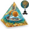 HuiJuKeJi Pyramide dOrgonit Sagittaire Cadeaux de Constellation - 12 signe du zodiaque dOeil de Tigre Pierre de Guérison po