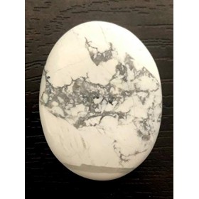 CRYSTALMIRACLE Howlite gemme unique souci pierre cristal guérison Reiki Feng Shui cadeau bien-être paix méditation pouce pier