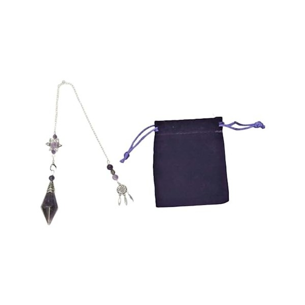 Pendule en pierre conique Reiki Crystal Point pour femmes et hommes, pendules en pierre naturelle à double extrémité pour la 