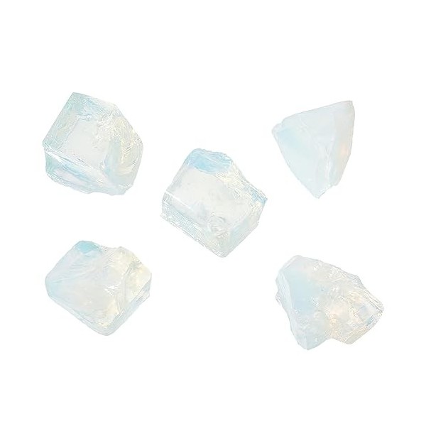 OLYCRAFT 200g 5pcs Opale Éthiopienne Pierre Précieuse Sans Trou Opalite Perles Brutes Irrégulières Opale Éthiopienne Cristaux