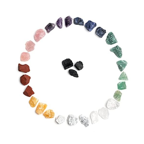 PURAJA Set de pierres précieuses All in One | 1000g | Créez vos propres mélanges de pierres pour leau | Trois exemplaires de