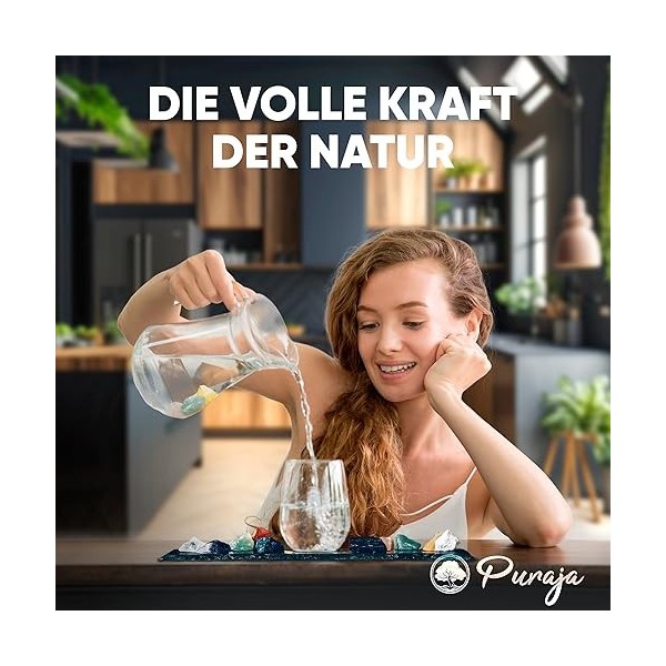PURAJA Set de pierres précieuses All in One | 1000g | Créez vos propres mélanges de pierres pour leau | Trois exemplaires de