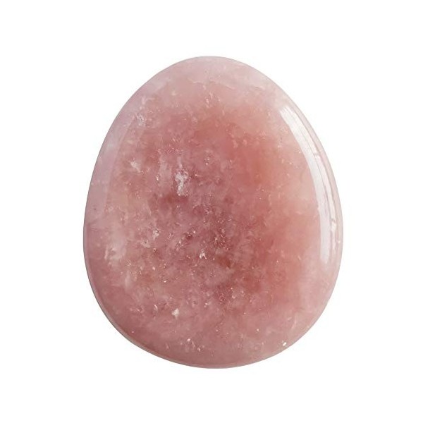 Lovionus89 Pierre de quartz fraise pour le pouce et le pouce en forme de goutte deau Chakra Reiki Pierre de guérison pour la