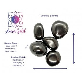 AuraGold Pierres polies de Shungite | 50g | Purification de leau, Cristaux de guérison, Pierres deau, Décoration intérieure