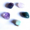 Wild Therapies Lot de 5 pierres polies dénergie positive et de bonheur – améthyste, quartz rose, fluorite, chrysoprase, aven