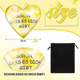 Otuuz 1 Pièce Pierre dInquiétude de Coeur Pierre Chanceuse de Coeur SCHÖN DASS ES Dich GIBT Pierre Porte-Bonheur en Forme de