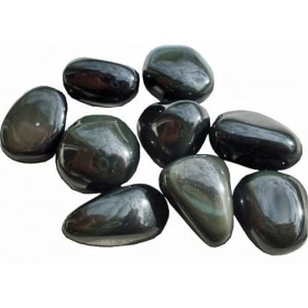 Obsidienne Oeil Céleste - Pierre Roulée - 2 à 3 cm - Pierres Naturelles Polies - Lithothérapie - 1 Unité