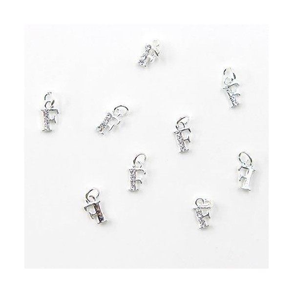 10/26 PCS Diamants Perlé Alliage Pendentif 26 Alphabet Anglais Lettre Anneaux De Reconstitution Métal Nail Art Strass Charmes