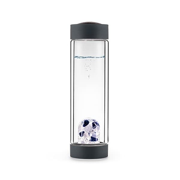 VitaJuwel ViA HEAT BALANCE | Double-Walled Tea Bottle With Sodalite, Chalcedony and Clear Quartz