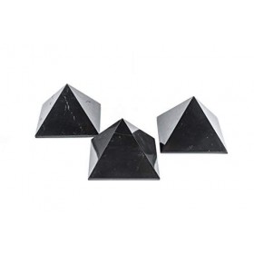 SN NATURSTEIN UG - Pyramides Shungit Polies | Gemme et Pierre de Carelia - 3 Unités - 8cm