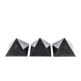 SN NATURSTEIN UG - Pyramides Shungit Polies | Gemme et Pierre de Carelia - 3 Unités - 8cm