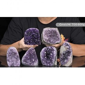 Nupuyai Grande druse en cristal améthyste - Décoration en pierre brute - Améthyste naturelle - Pierres décoratives 700 g - 8