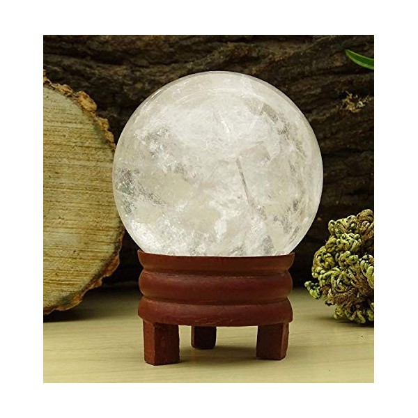 Reikiera Pierre Boule De Cristal Sphere De Pierre Naturelle en Lithothsrapie Reiki avec Anneau Stand- Choisir La Taille