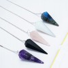 Crocon Healing Crystal Pendulum Set of 5 for Dowsing Divination 6 Faceted Pointed Healing Reiki Quartz Witch Wicca Dowsing 