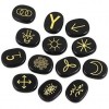 PIERRETOILES - Runes WICCA PAGGAN RUNES en Obsidienne ou Runes des 13 sorcieres