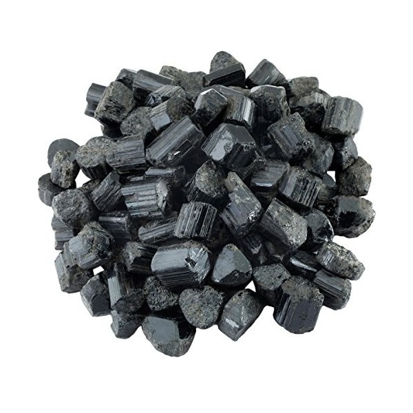 mookaitedecor Pierres de tourmaline noire brute - Pierres précieuses minérales Schörl pour la famille, le bureau, laquarium 