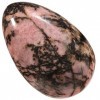 KYEYGWO Lot de 4 œufs en pierre de cristal Reiki - Pierre de poche naturelle polie pour enlever le stress - Rhodonite