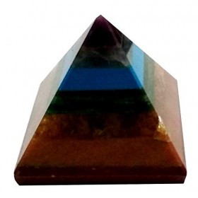 Purpledip Seven Chakra Natural Pyramid: Energy Field of Amethyst, Lapis Lazuli, Green Aventurine, Camel Color Agate, Jasper R