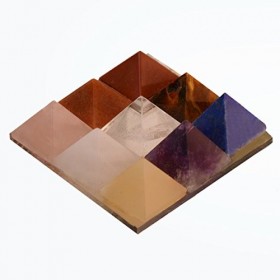 Purpledip Navagraha Nine Stone Pyramid: Hand Polished Natural Healing Authentic Semi-Precious Rocks for Vaastu Feng Shui Posi