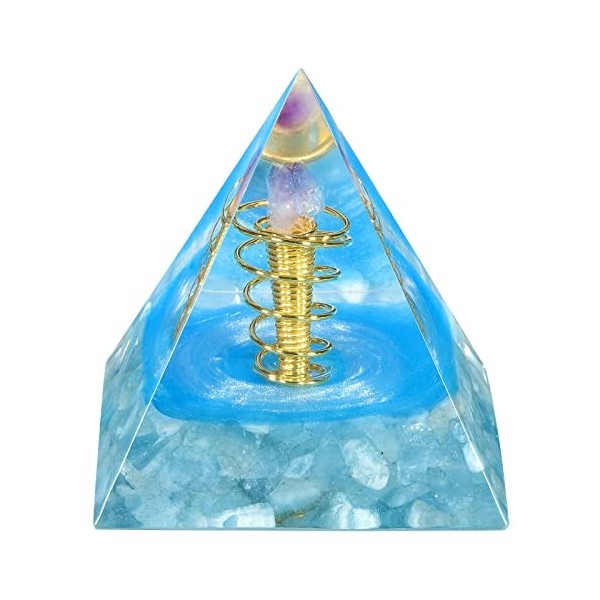 Nupuyai Pyramide en cristal œil de tigre en spirale - Pierre de guérison des chakras - Décoration dintérieur