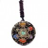 KETLIXS Orgone Metatron Cube Merkaba Collier, Pierre de cristal Chakra de guérison for la méditation de yoga, Noir