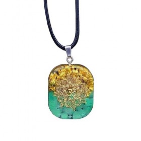 KETLIXS Orgone Pendentif Metatron Cube OM Cristal, Orgonite Chakra Cristal Collier for la Méditation Chaîne Réglable 
