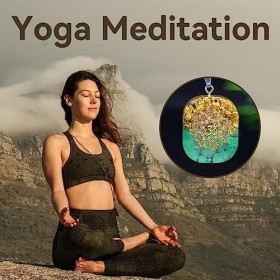 KETLIXS Orgone Pendentif Metatron Cube OM Cristal, Orgonite Chakra Cristal Collier for la Méditation Chaîne Réglable 