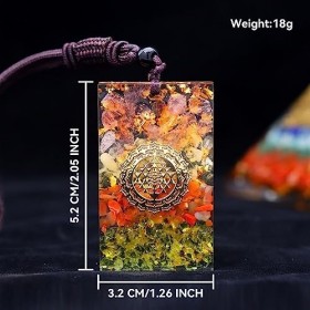 KETLIXS Collier en cristal dorgone, collier de cube de métatron de méditation de chakra dorgonite géométrie, chaîne réglab