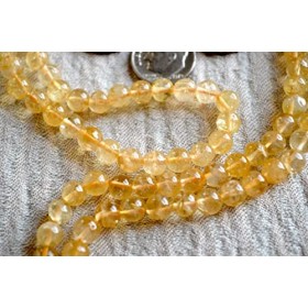 DHYANARSH By Original Mala de perles de citrine avec certification en laboratoire