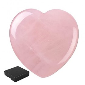 FANNAS Pierre de Coeur Quartz Rose Naturelle, Chakra Pierre Cristal de Guérisonl, Pierre Naturelle Lithotherapie Polie, Worry