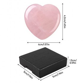 FANNAS Pierre de Coeur Quartz Rose Naturelle, Chakra Pierre Cristal de Guérisonl, Pierre Naturelle Lithotherapie Polie, Worry